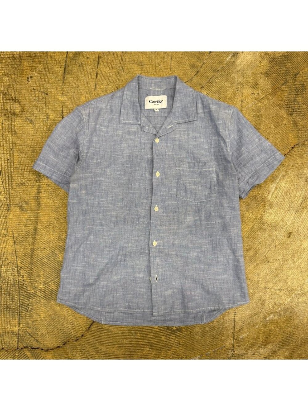 Corridor Antique Chambray Short Sleeve Camp Shirt Medium